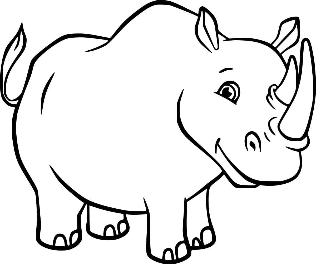 Rhinocéros de Dessin Animé coloring page