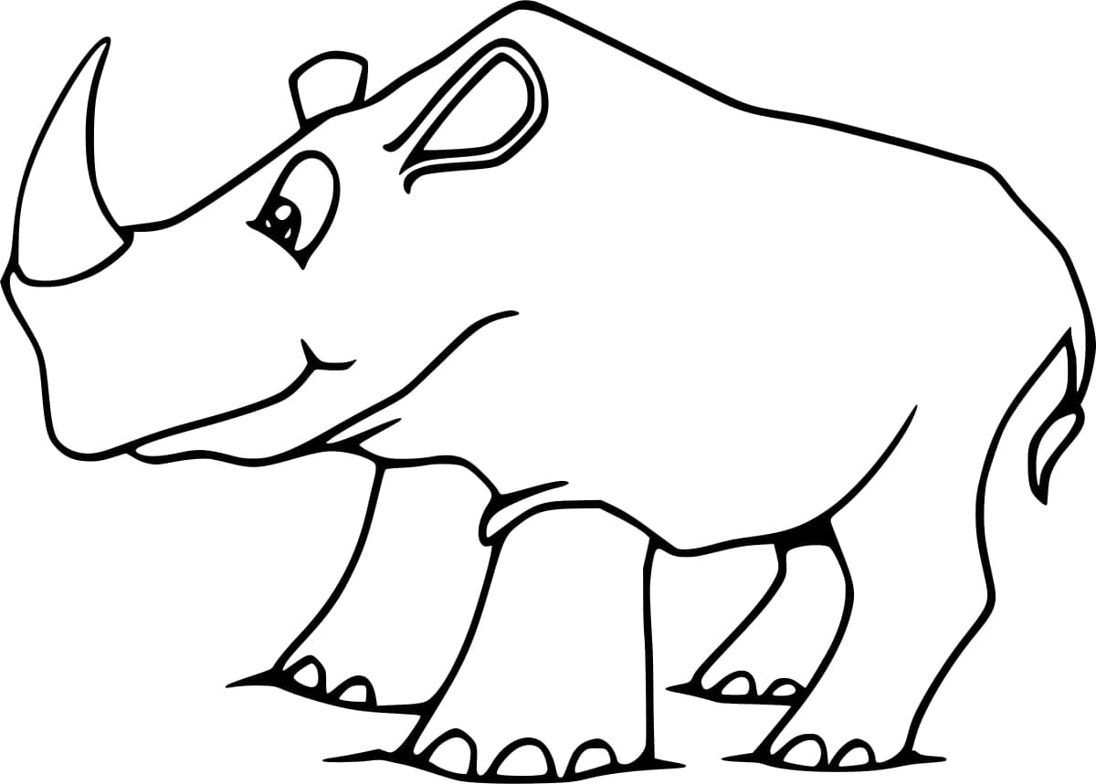 Rhinocéros Heureux coloring page