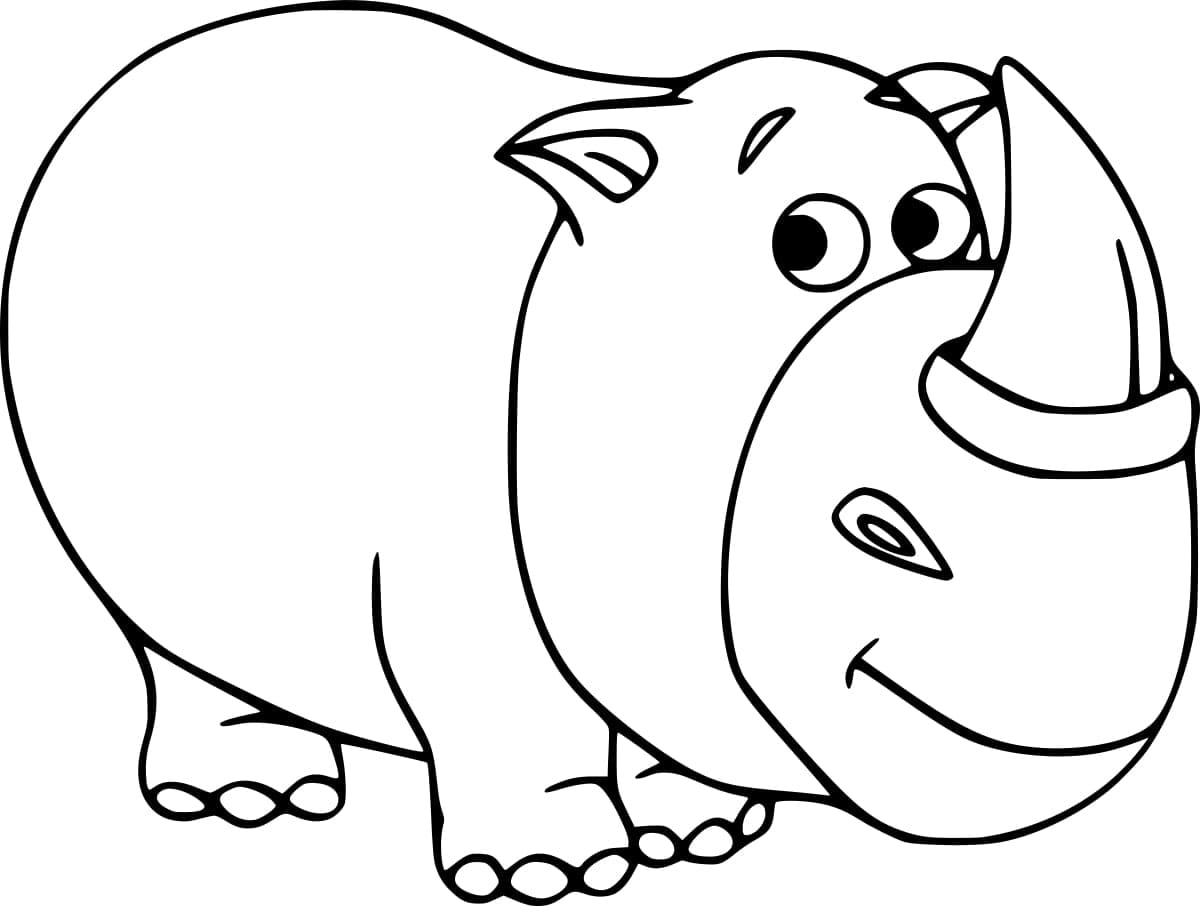 Rhinocéros Souriant coloring page