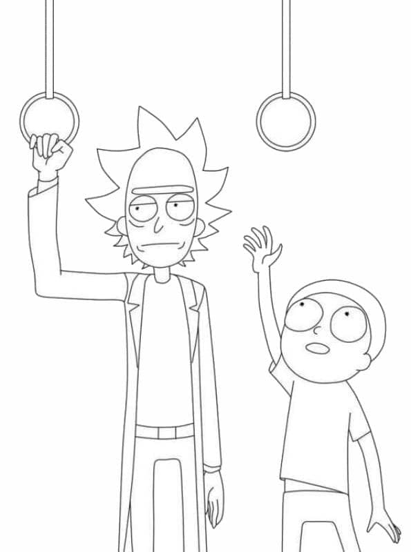 Coloriage Rick avec Morty