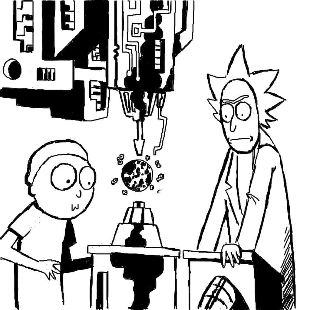 Coloriage Rick et Morty 1