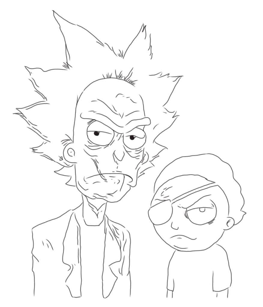 Coloriage Rick et Morty 2