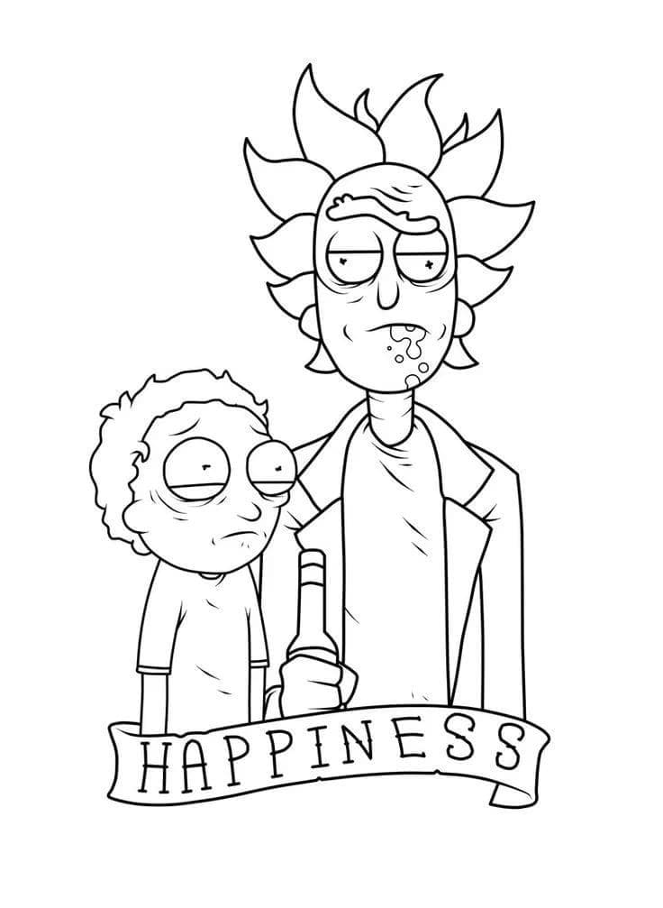 Coloriage Rick et Morty 4
