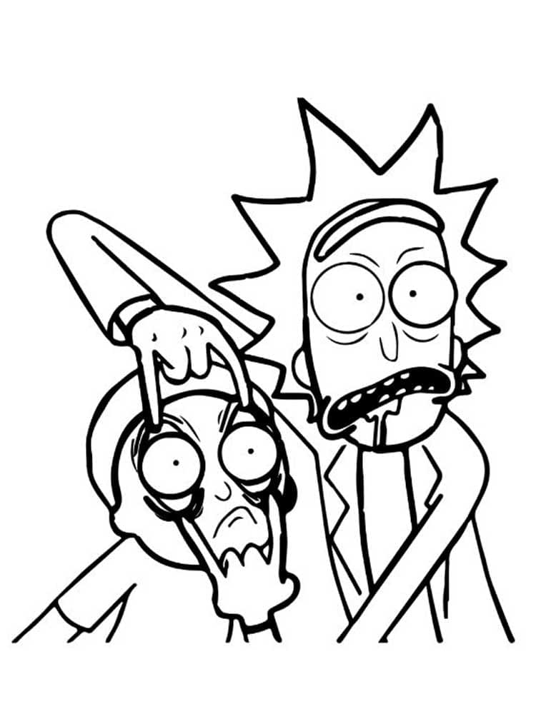 Coloriage Rick et Morty Drôles