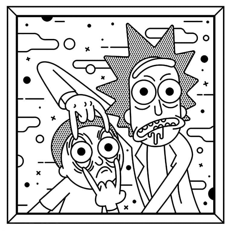 Rick et Morty Fous coloring page