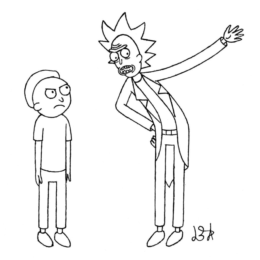 Rick Gronde Morty coloring page