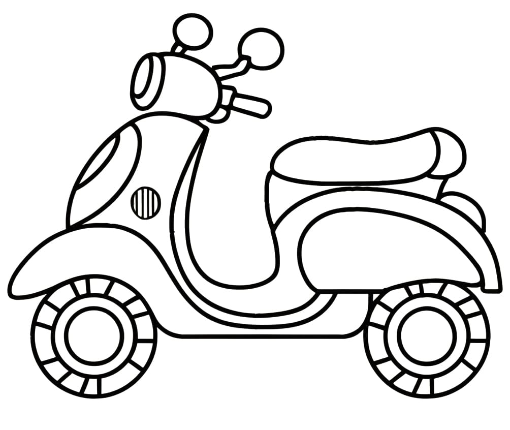 Coloriage Scooter Simple