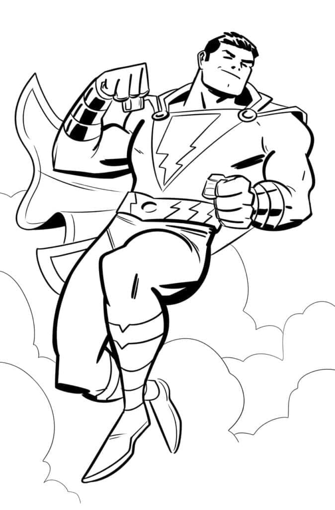 Shazam de DC coloring page