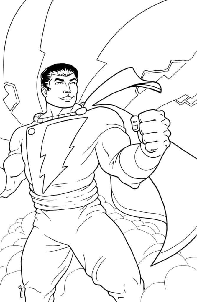 Shazam Souriant coloring page