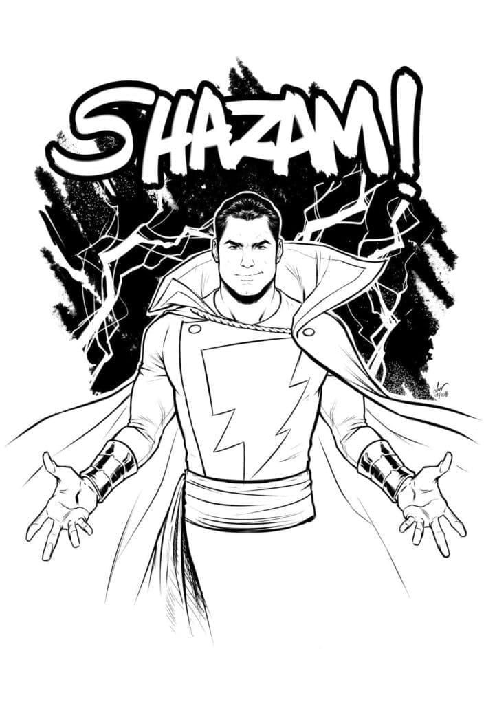 Super-héros Shazam coloring page