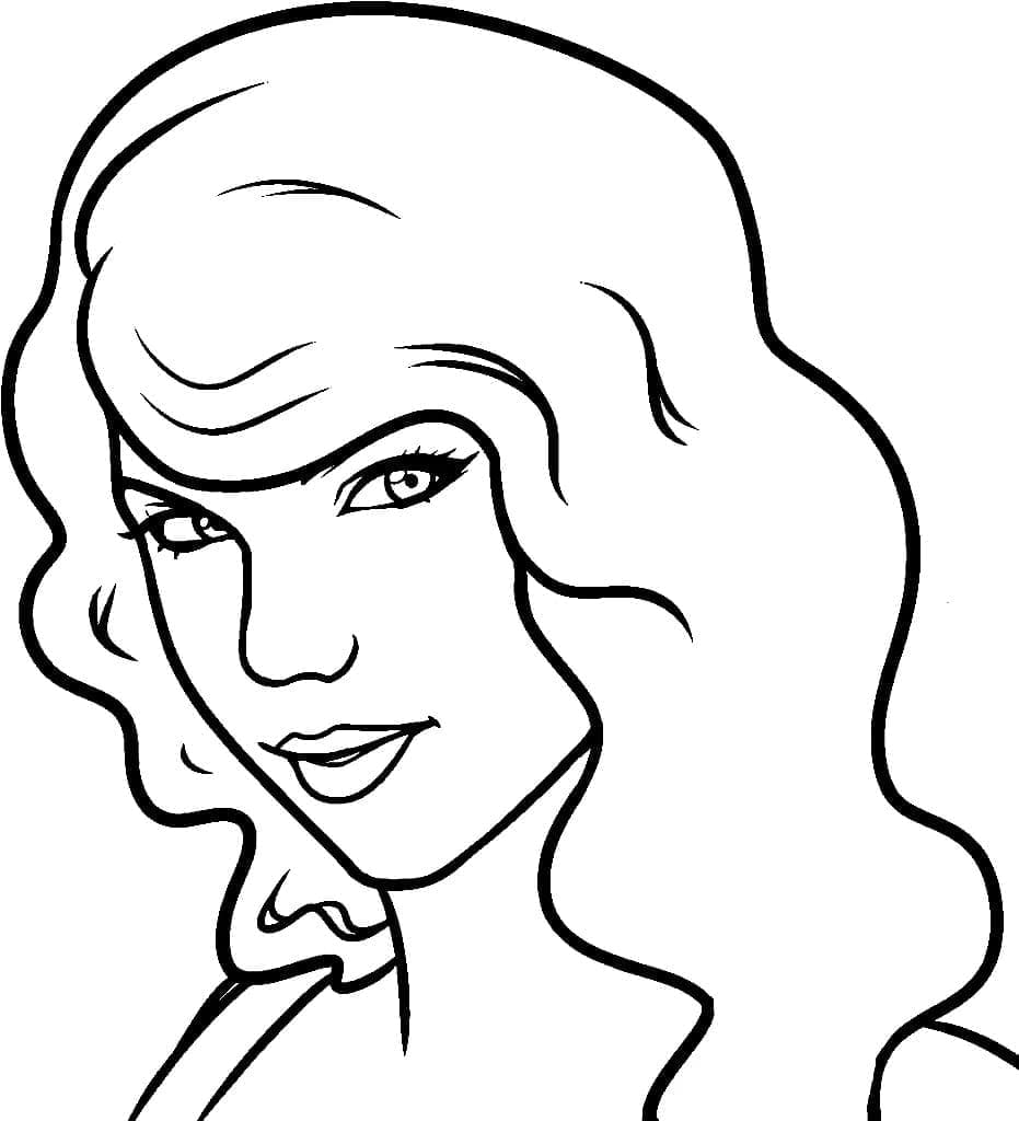 Coloriage Taylor Swift Souriante