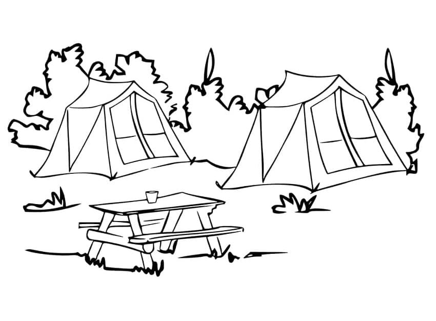 Coloriage Terrain de Camping
