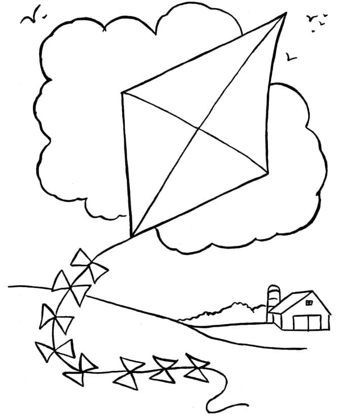 Un Cerf-volant dans le Ciel coloring page