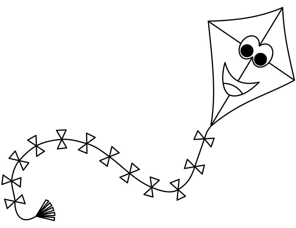 Un Cerf-volant de Dessin Animé coloring page