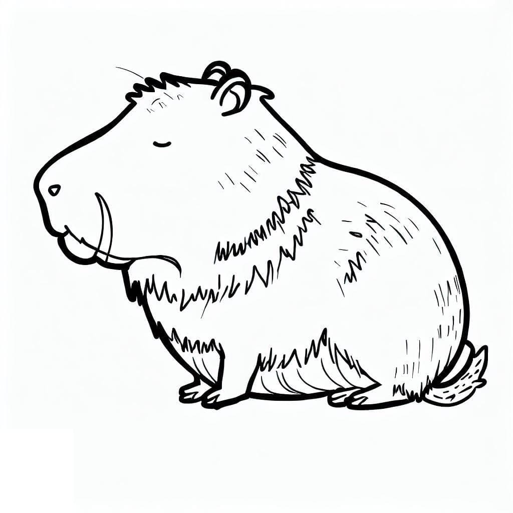 Un Petit Capybara coloring page