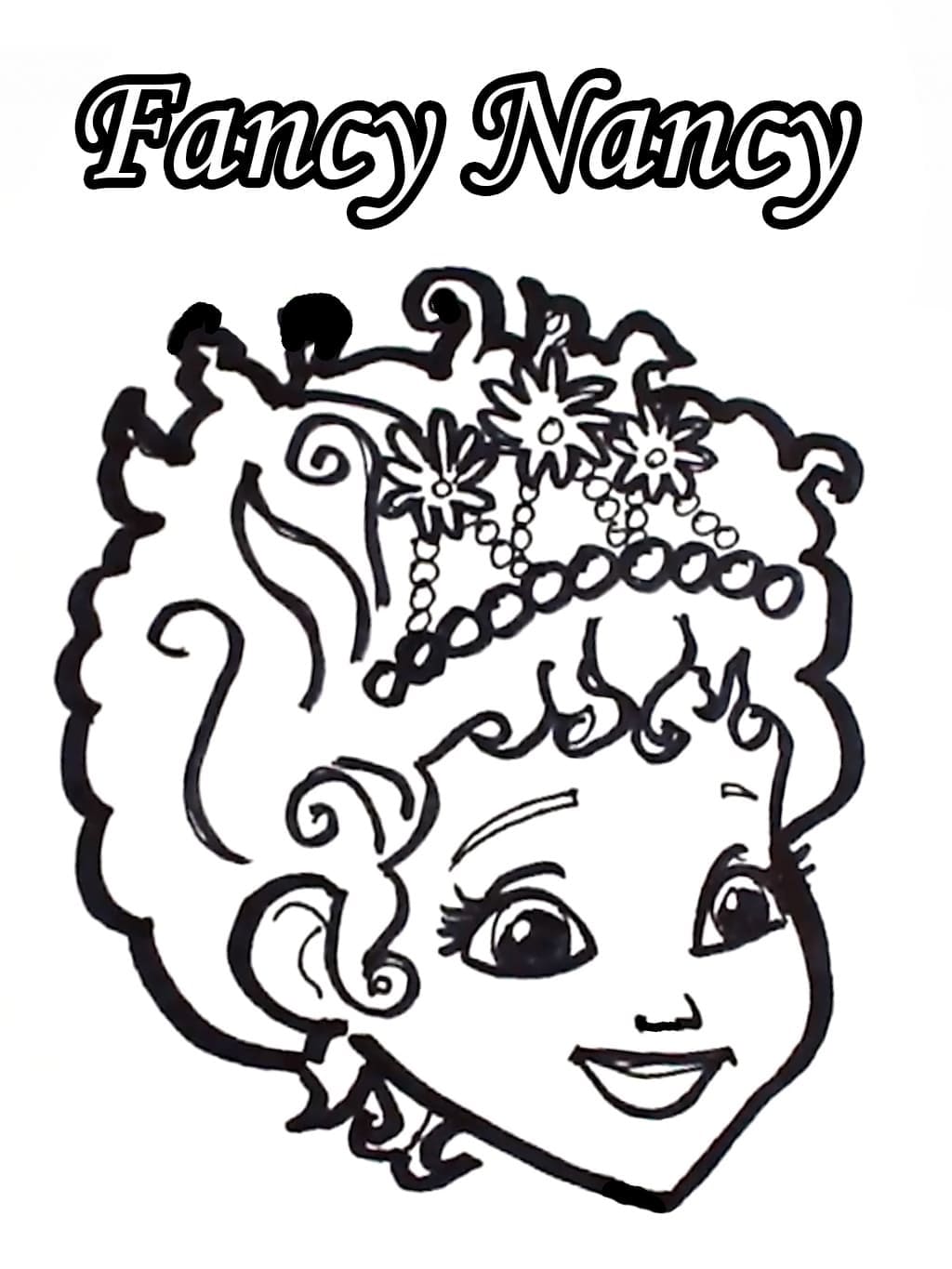 Coloriage Visage de Fancy Nancy