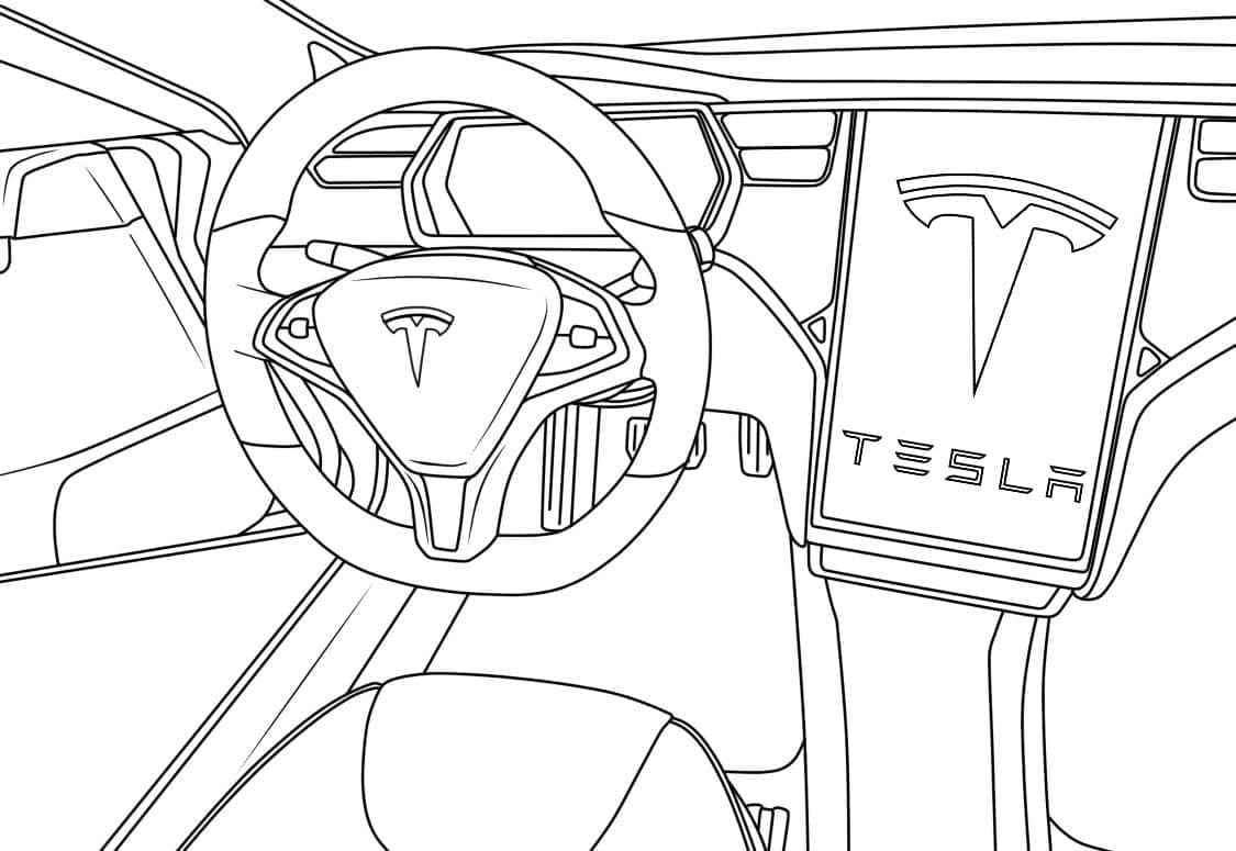 Coloriage Voiture Tesla Imprimable