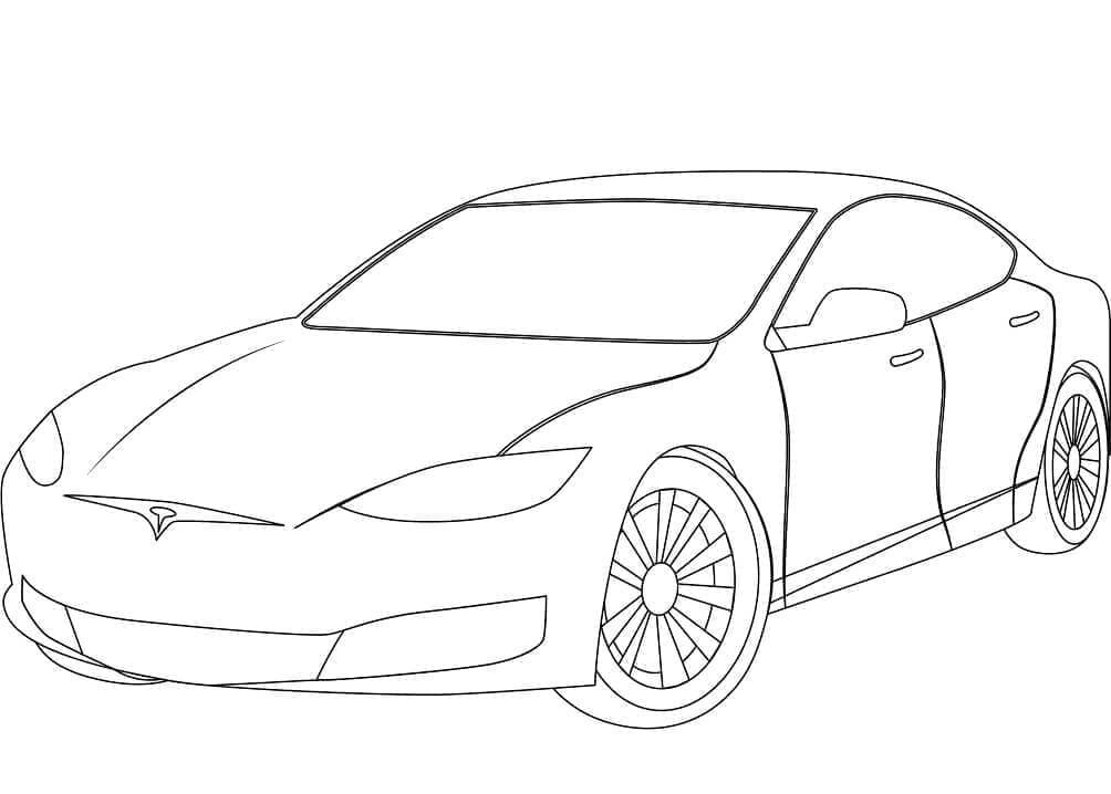 Coloriage Voiture Tesla Model S