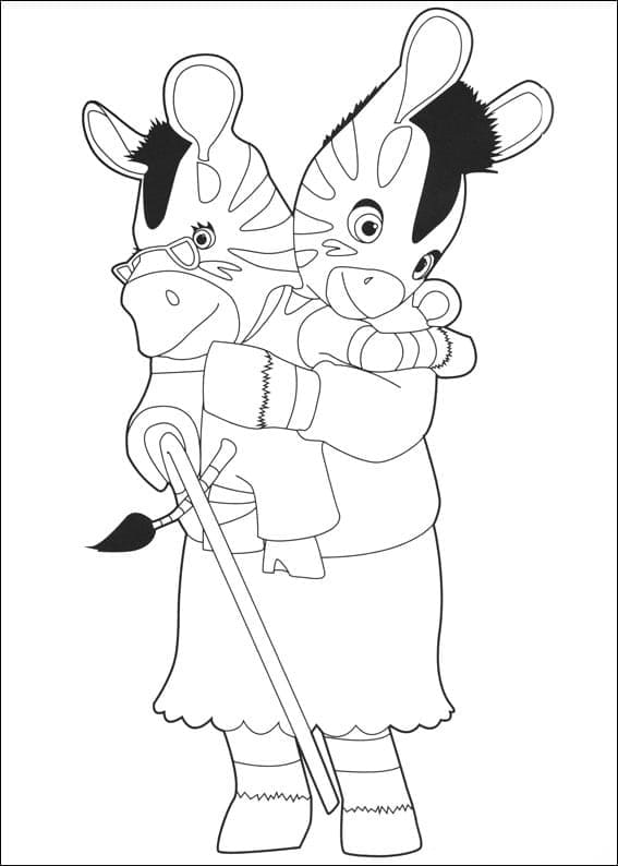Zou et Mamie coloring page