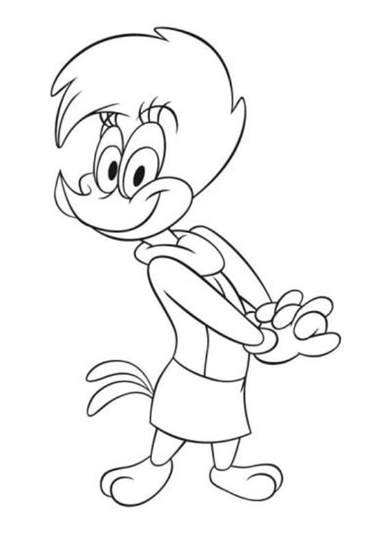 Adorable Woody Woodpecker coloring page