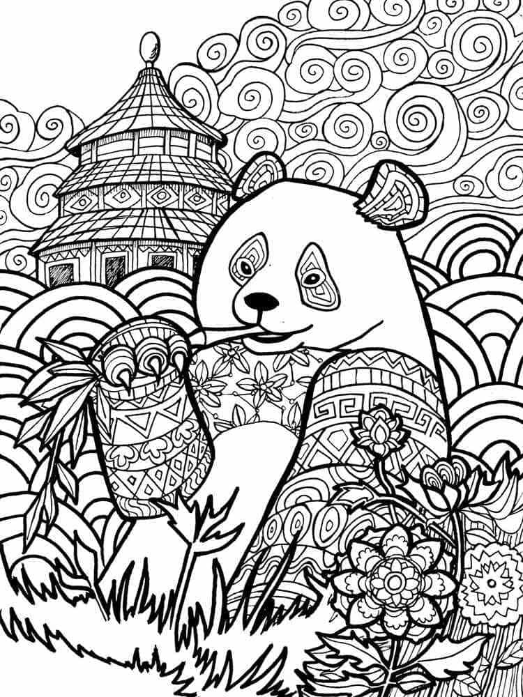 Coloriage Art-thérapie Panda