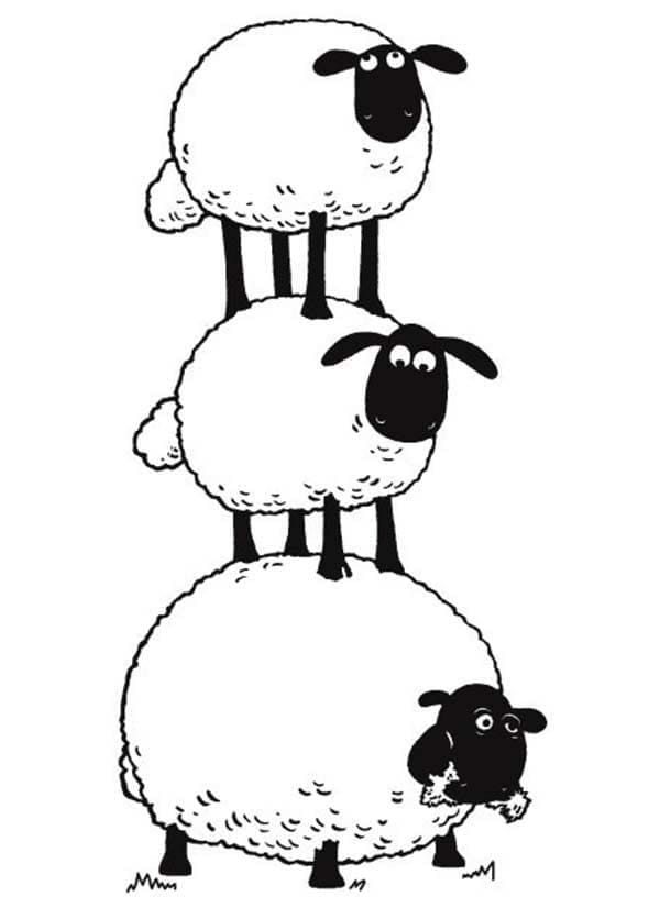 Coloriage Des Moutons de Shaun le Mouton
