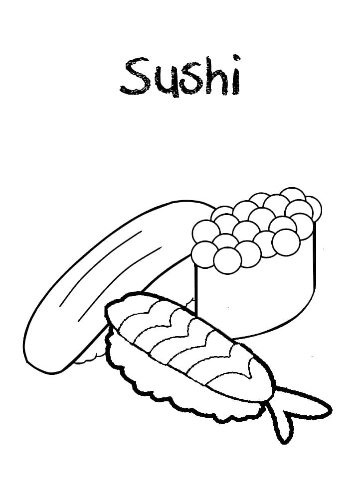 Coloriage Dessin de Sushi Gratuit