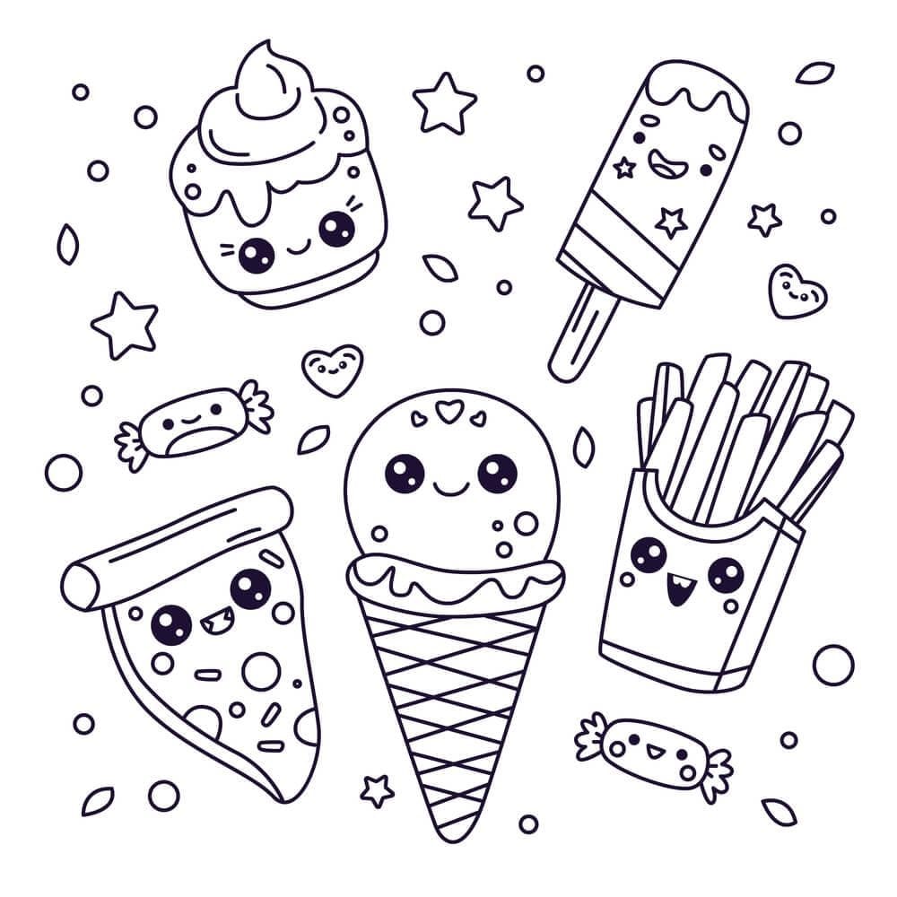 Coloriage Nourriture Kawaii T l charger Et Imprimer Gratuit Sur 