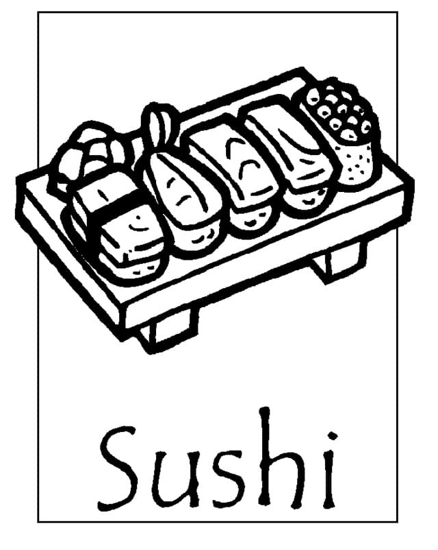 Dessin Gratuit de Sushi coloring page