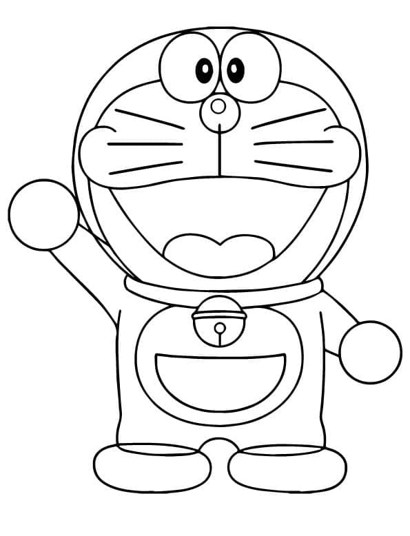 Coloriage Doraemon Agite la Main