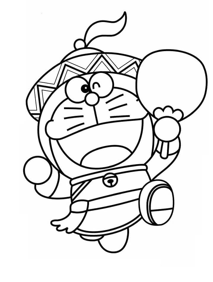 Coloriage Doraemon Amical