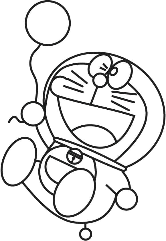 Coloriage Doraemon et le Ballon