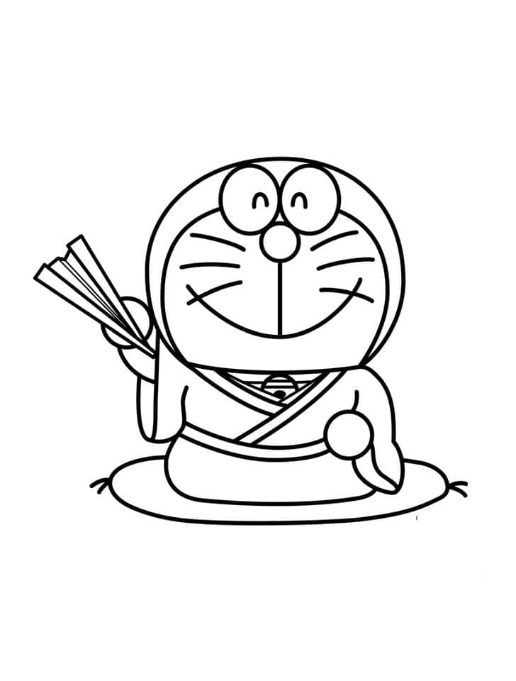 Coloriage Doraemon Souriant