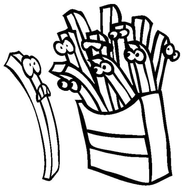 Frites Drôles coloring page
