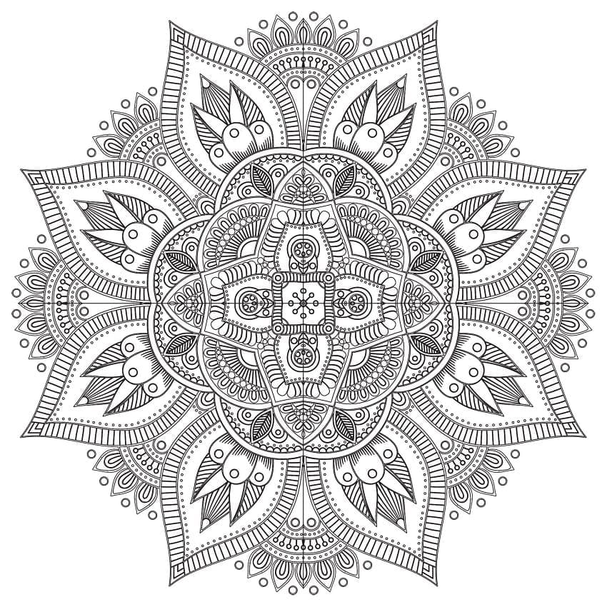 Coloriage Image de Mandala Difficile