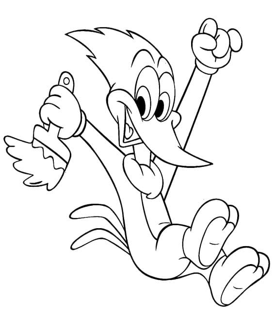Joyeux Woody Woodpecker coloring page