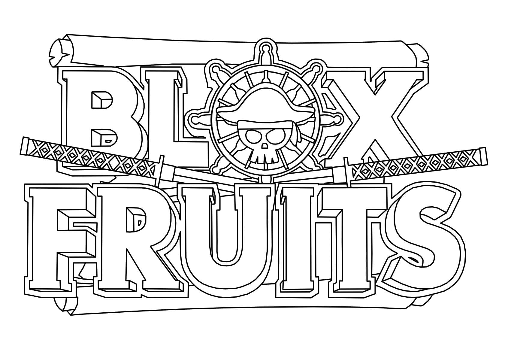Coloriage Logo de Blox Fruits