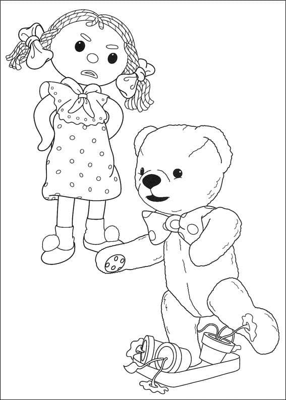 Looby Loo et Teddy de Andy Pandy coloring page