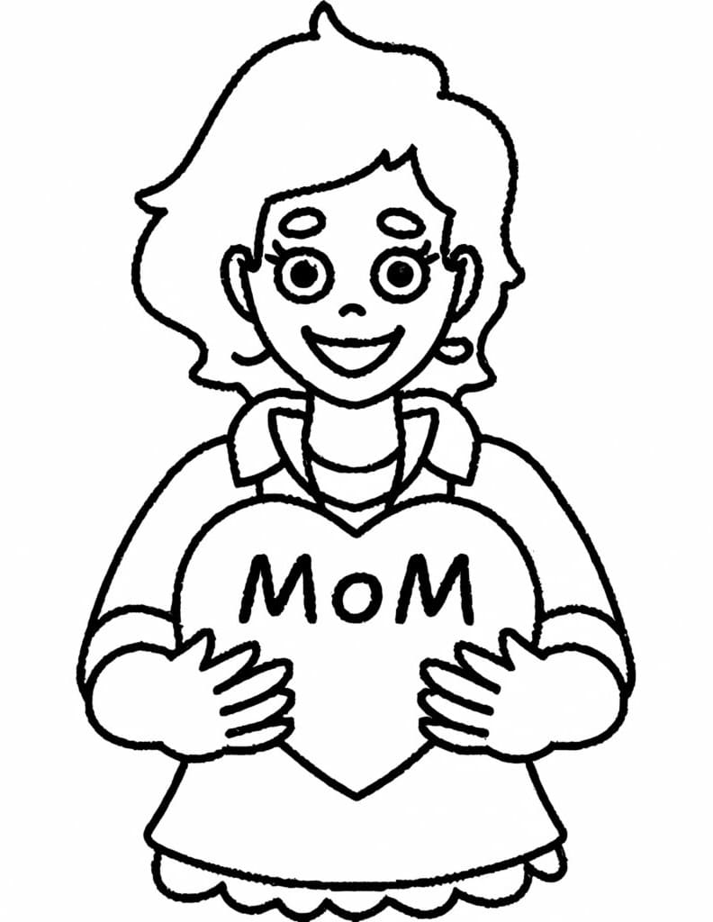 Maman est Heureuse coloring page