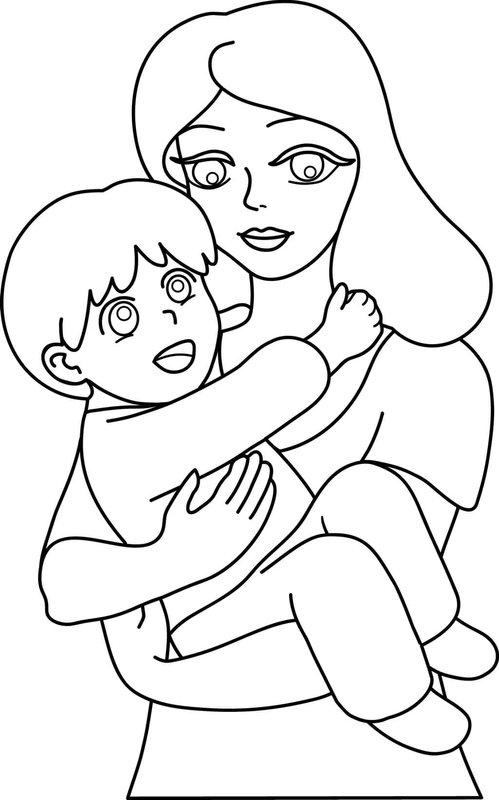 Maman et son Fils coloring page