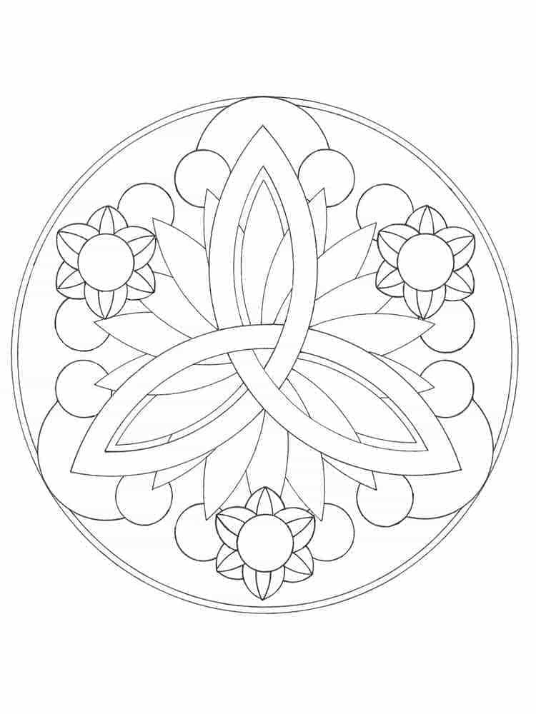 Coloriage Mandala facile avec des fleurs