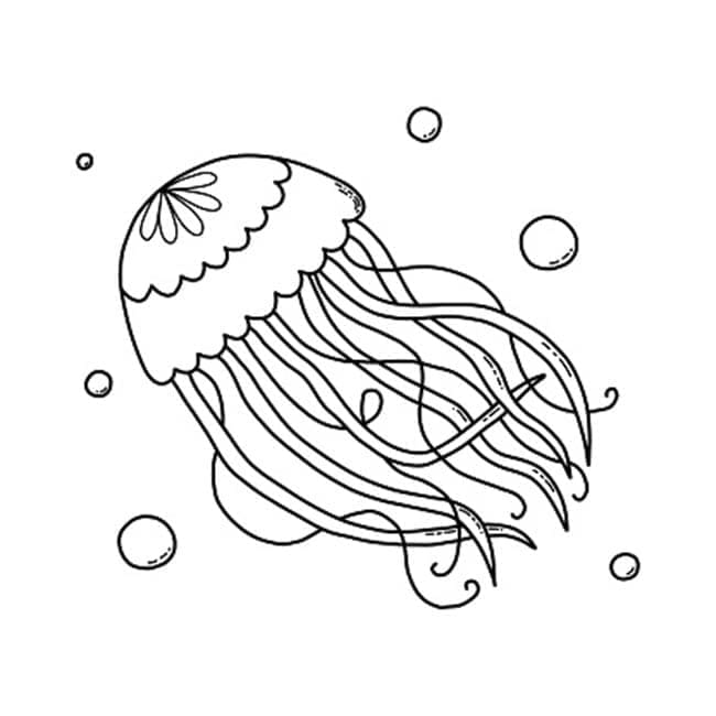 Méduse Nageuse coloring page