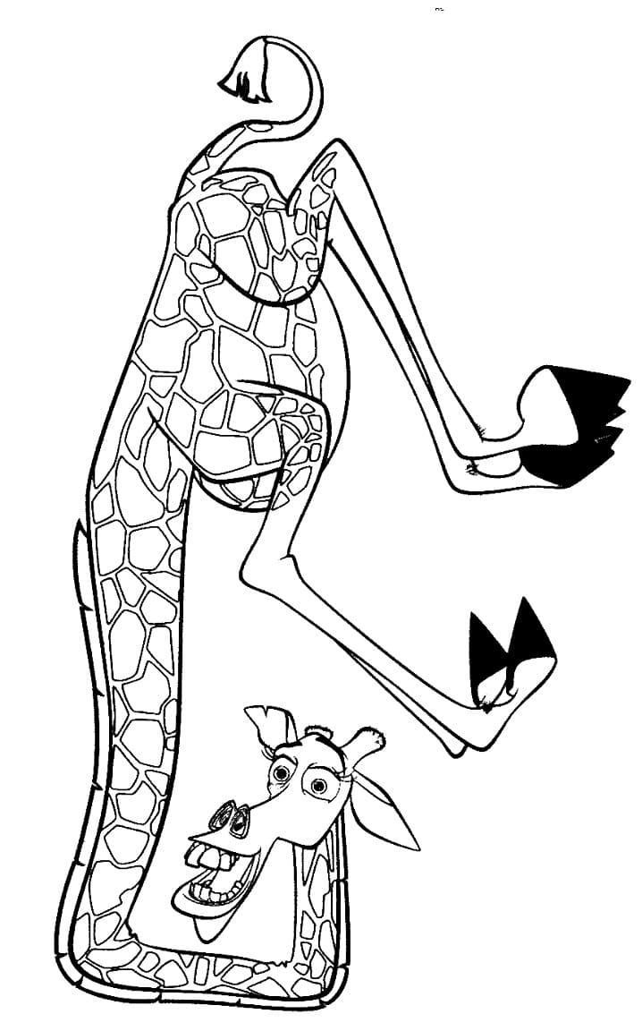 Coloriage Melman la Girafe Madagascar