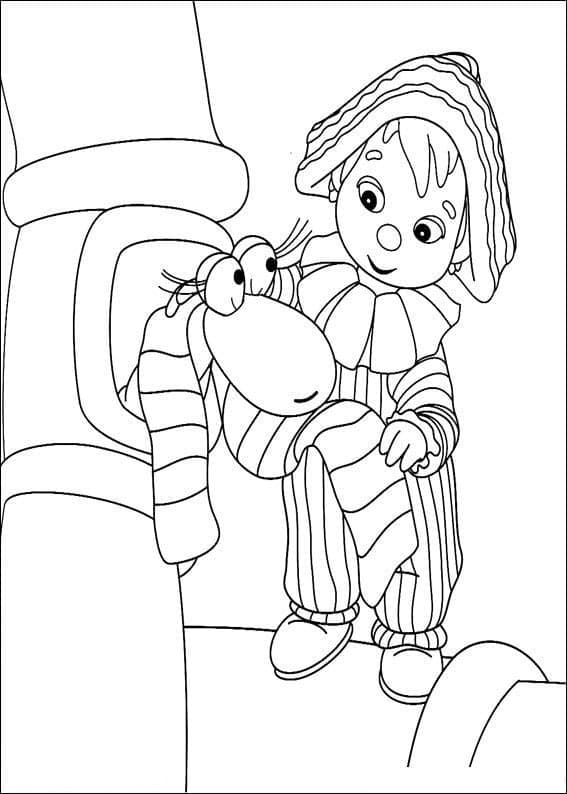 Missy Hissy avec Andy Pandy coloring page