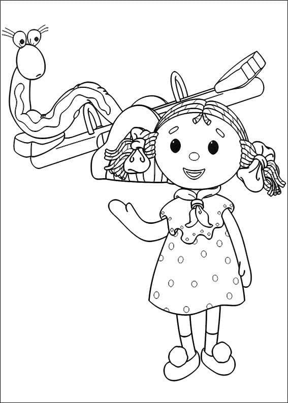 Missy Hissy et Looby Loo de Andy Pandy coloring page