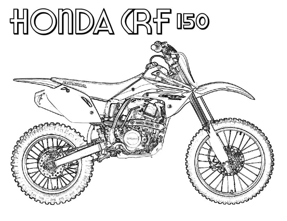 Coloriage Motocross Honda CRF 150