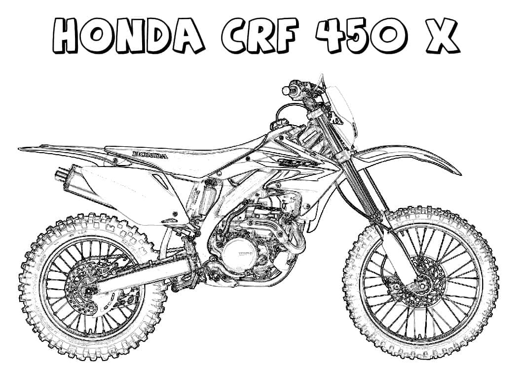 Coloriage Motocross Honda CRF 450X