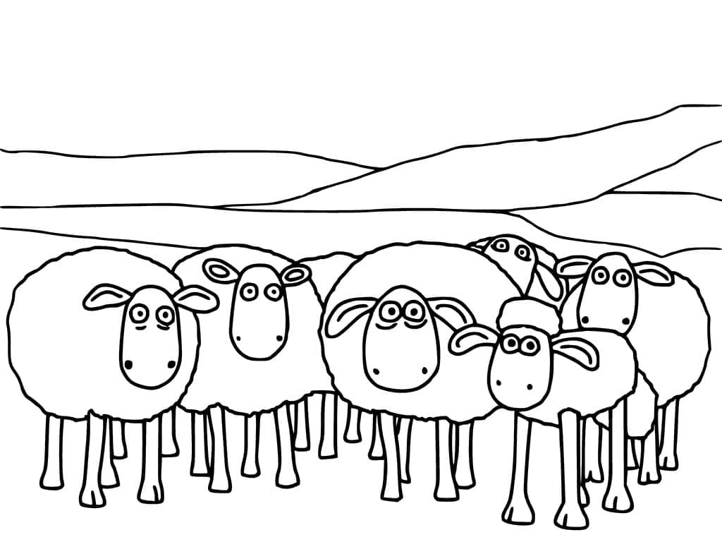 Coloriage Moutons de Shaun le Mouton