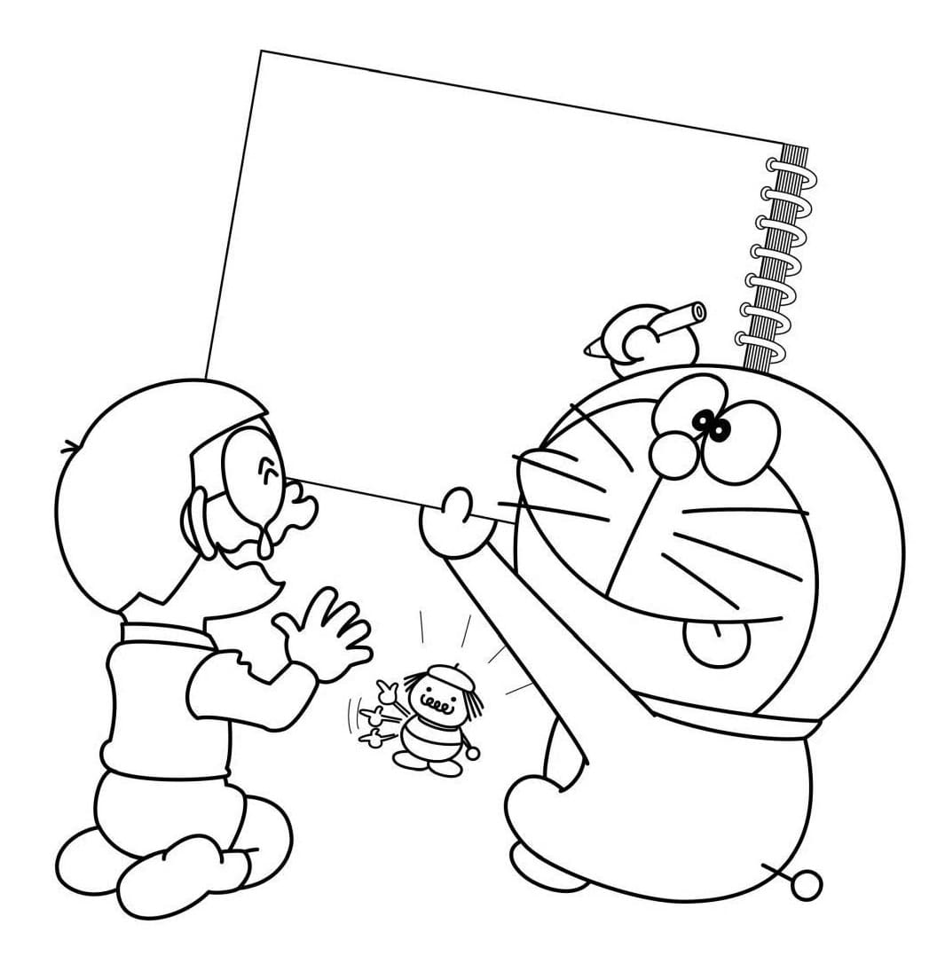 Coloriage Nobita et Doraemon