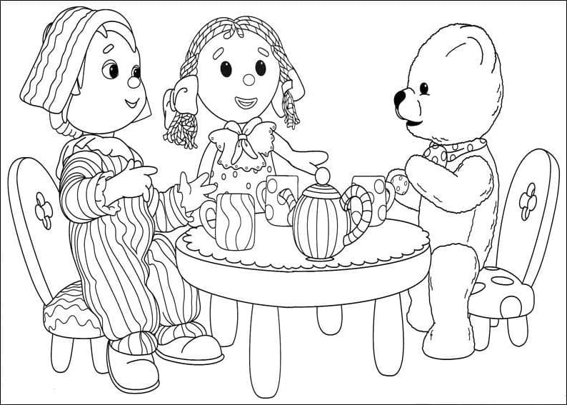 Personnages dans Andy Pandy coloring page